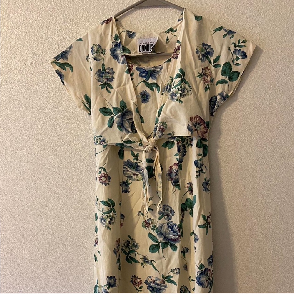 Vintage Floral Cream Dress